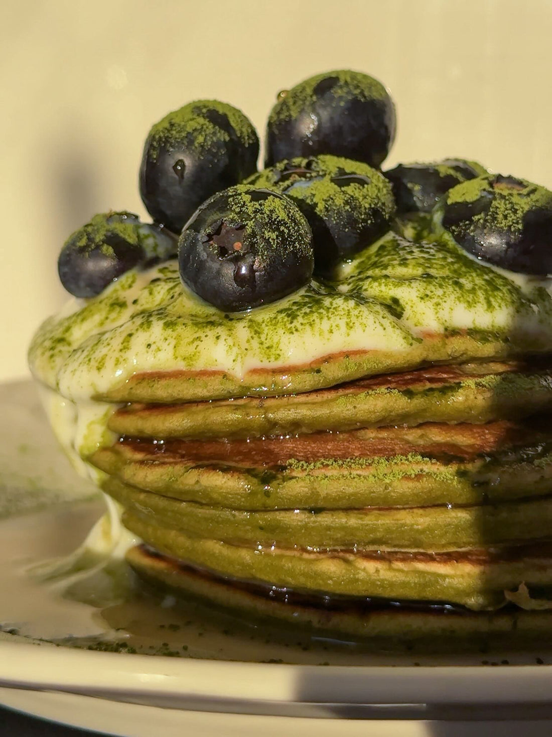 Fluffy Matcha Pancakes